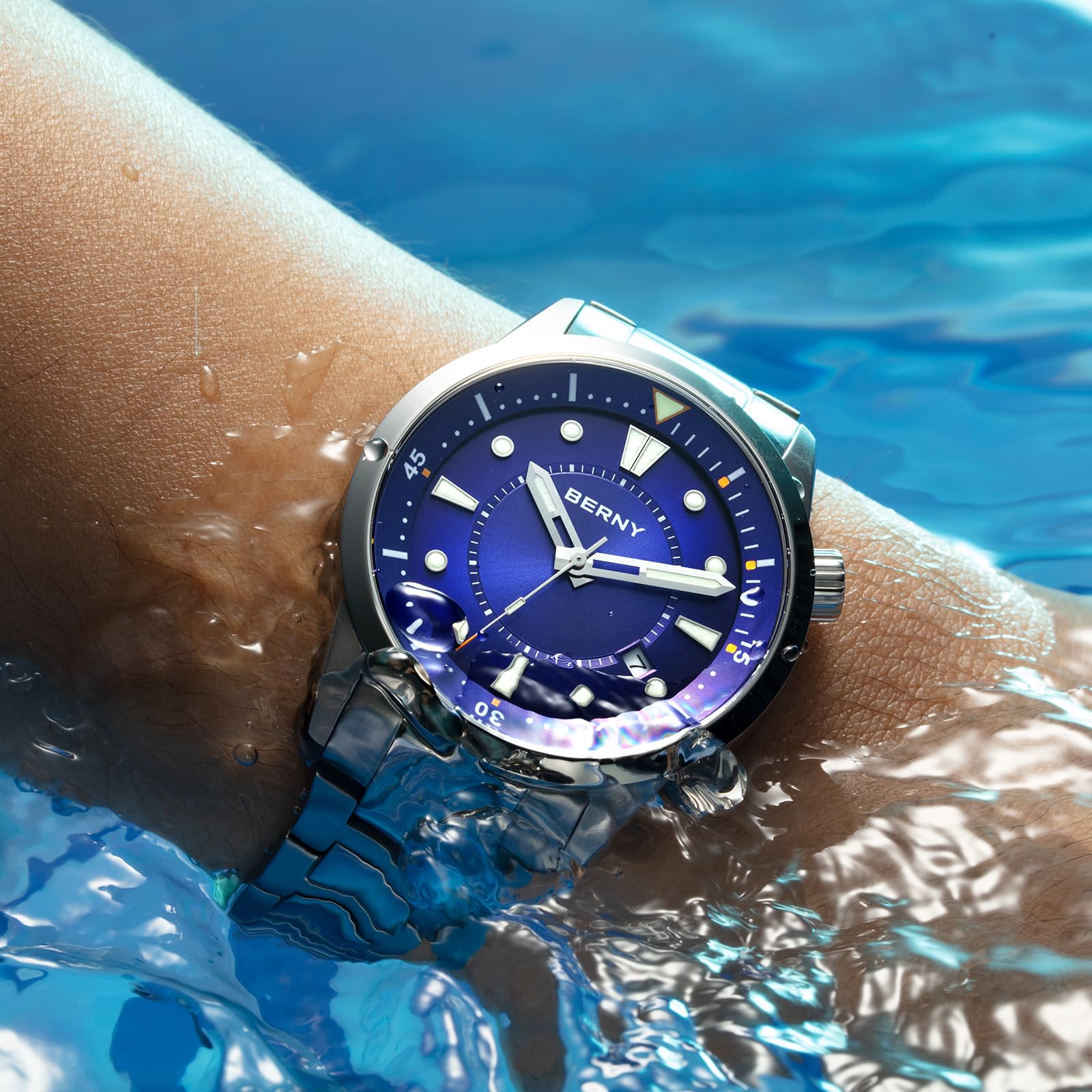 Berny Diver Collection orologio automatico blu 200 m