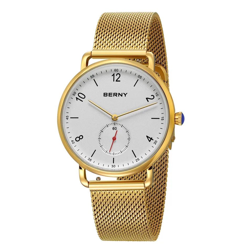 Berny Orologio Unisex Oro Quadrante Bianco Quarzo