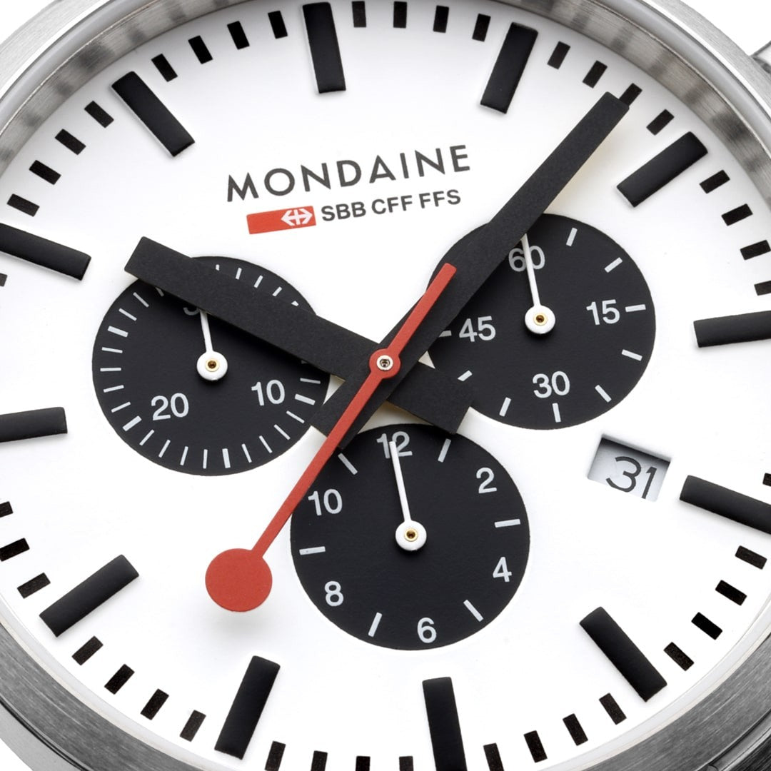 Mondaine Neo orologio cronografo panda 41 mm