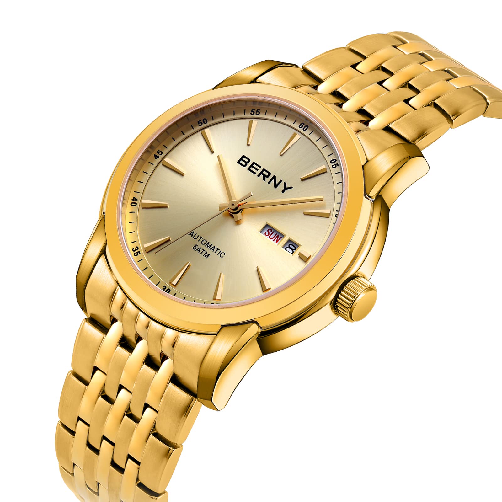 Berny Dress orologio scheletro oro automatico uomo