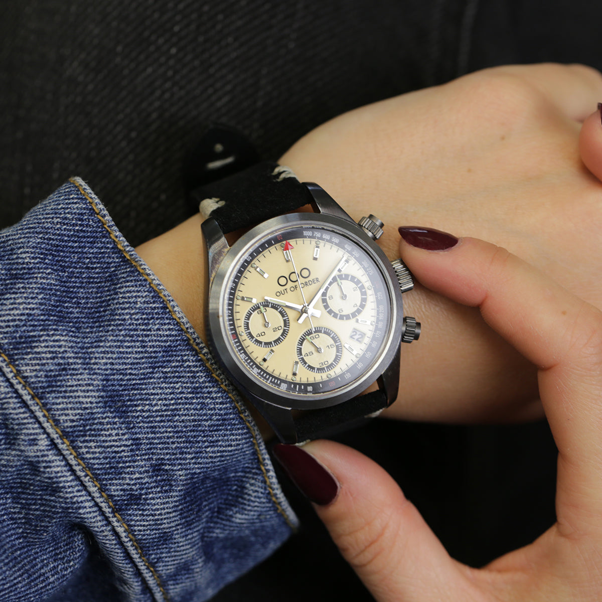 Out of Order Sporty Cream Cronografo orologio crema 40 mm