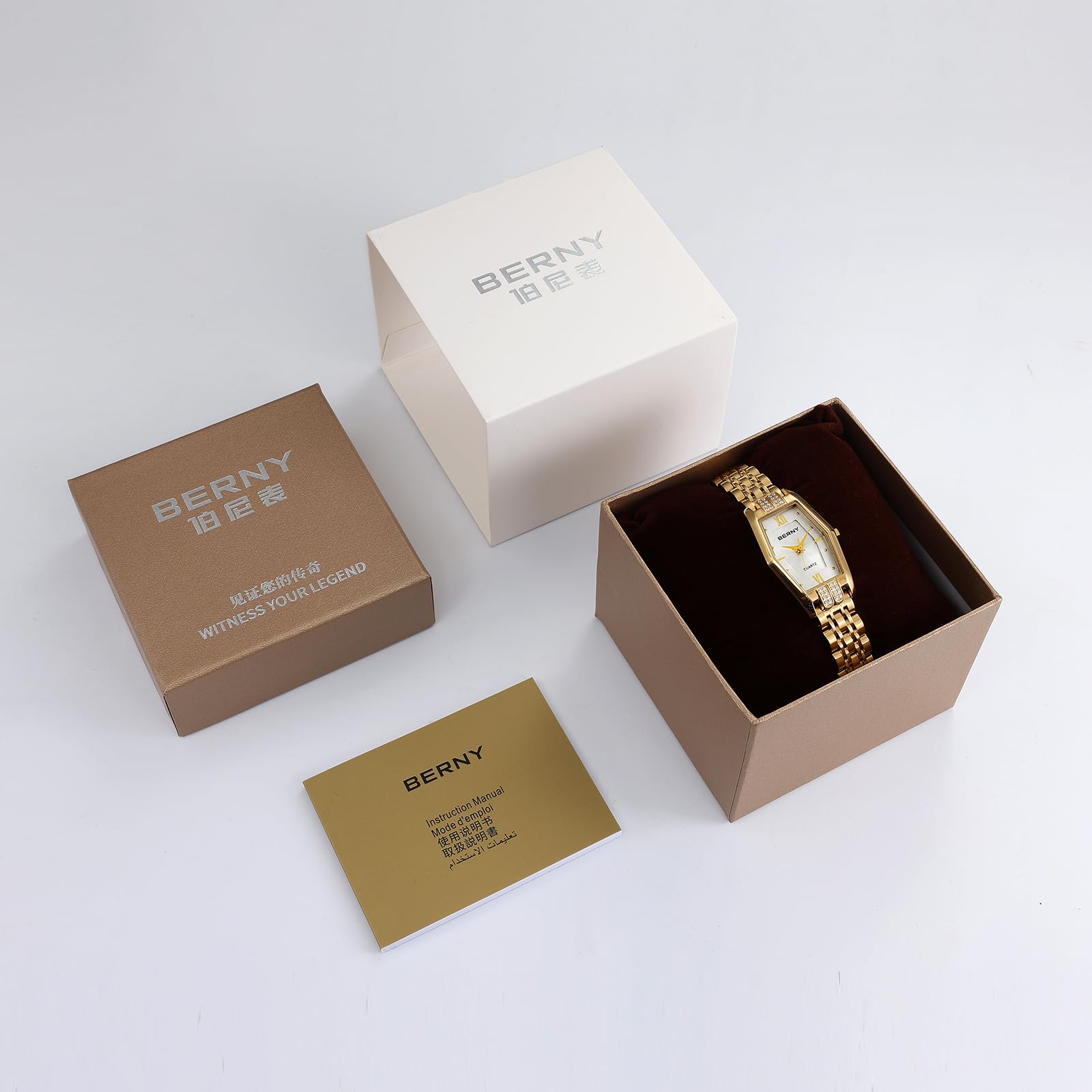 Berny Gold Orologio Donna Bianco Quarzo Esagonale