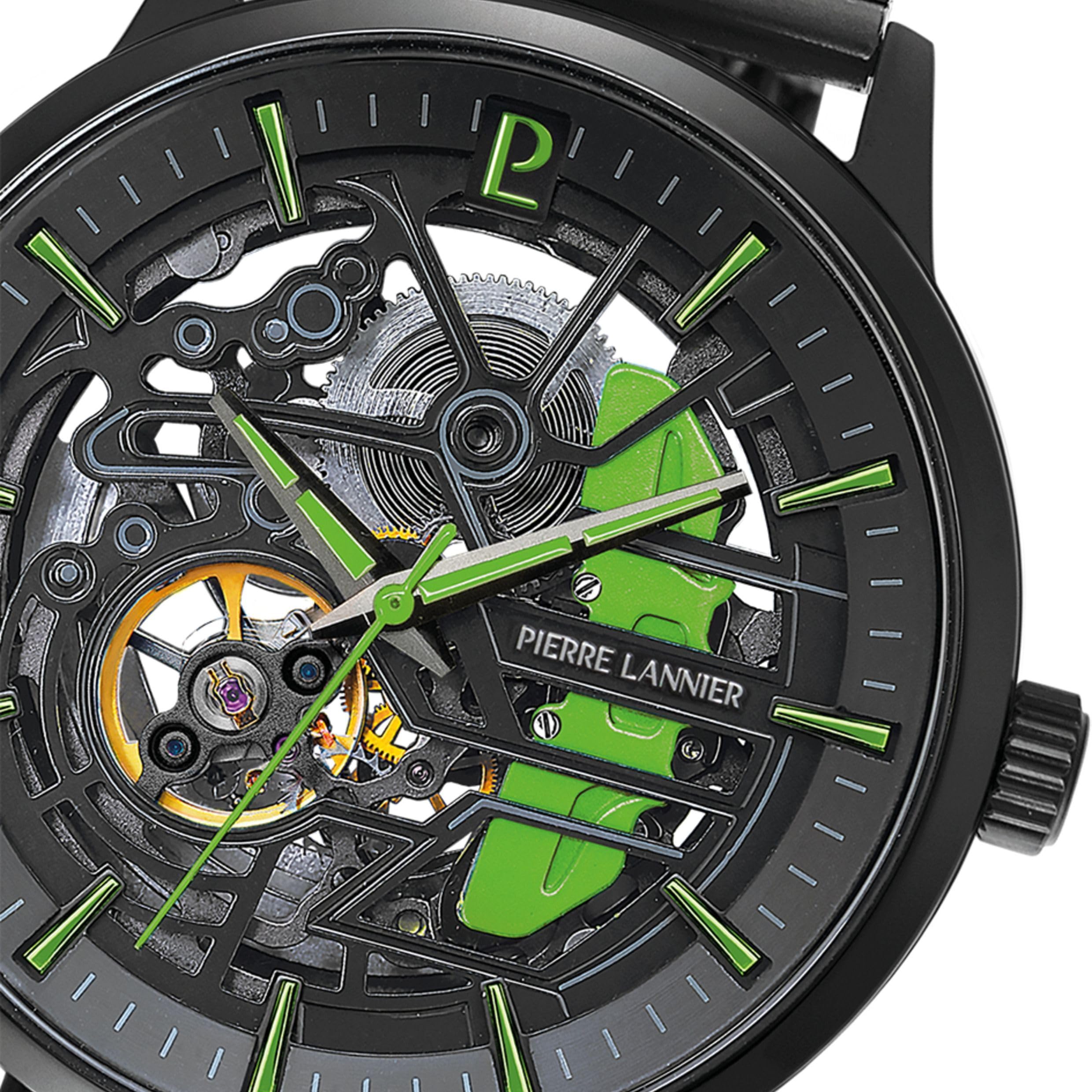 Pierre Lannier Paddock orologio nero milanese 22 mm