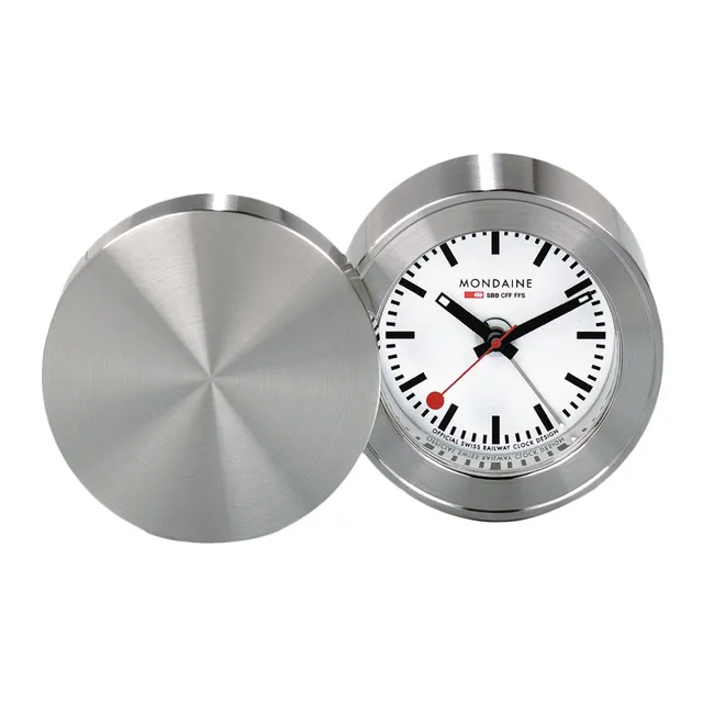 Mondaine Travel Alarm Clock sveglia 50 mm bianca quarzo