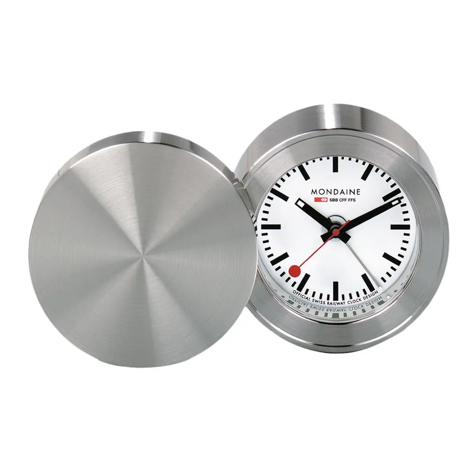 Mondaine Travel Alarm Clock sveglia 50 mm bianca quarzo