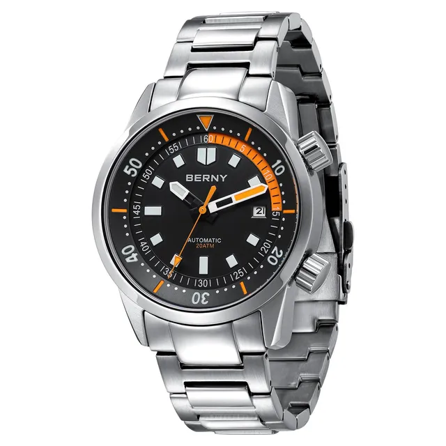 Berny Diver Orologio Uomo Automatico Nero 20ATM