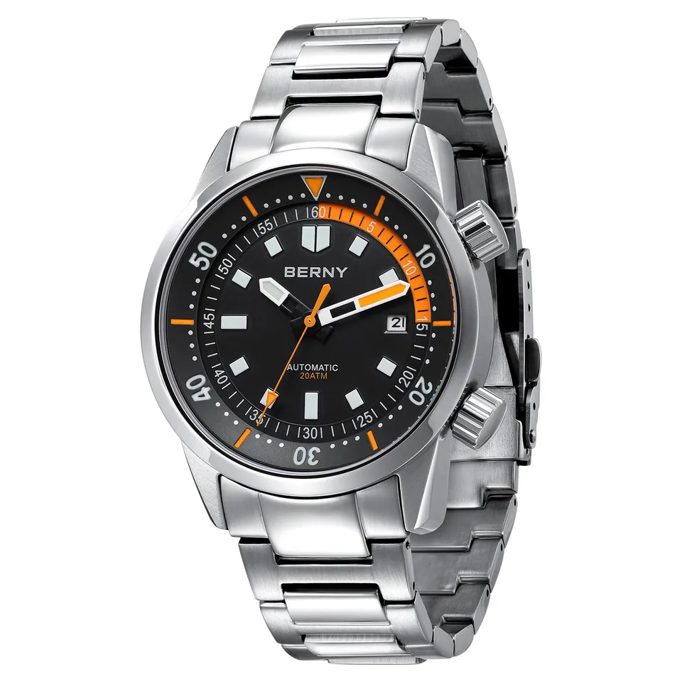 Berny Diver Orologio Uomo Automatico Nero 20ATM