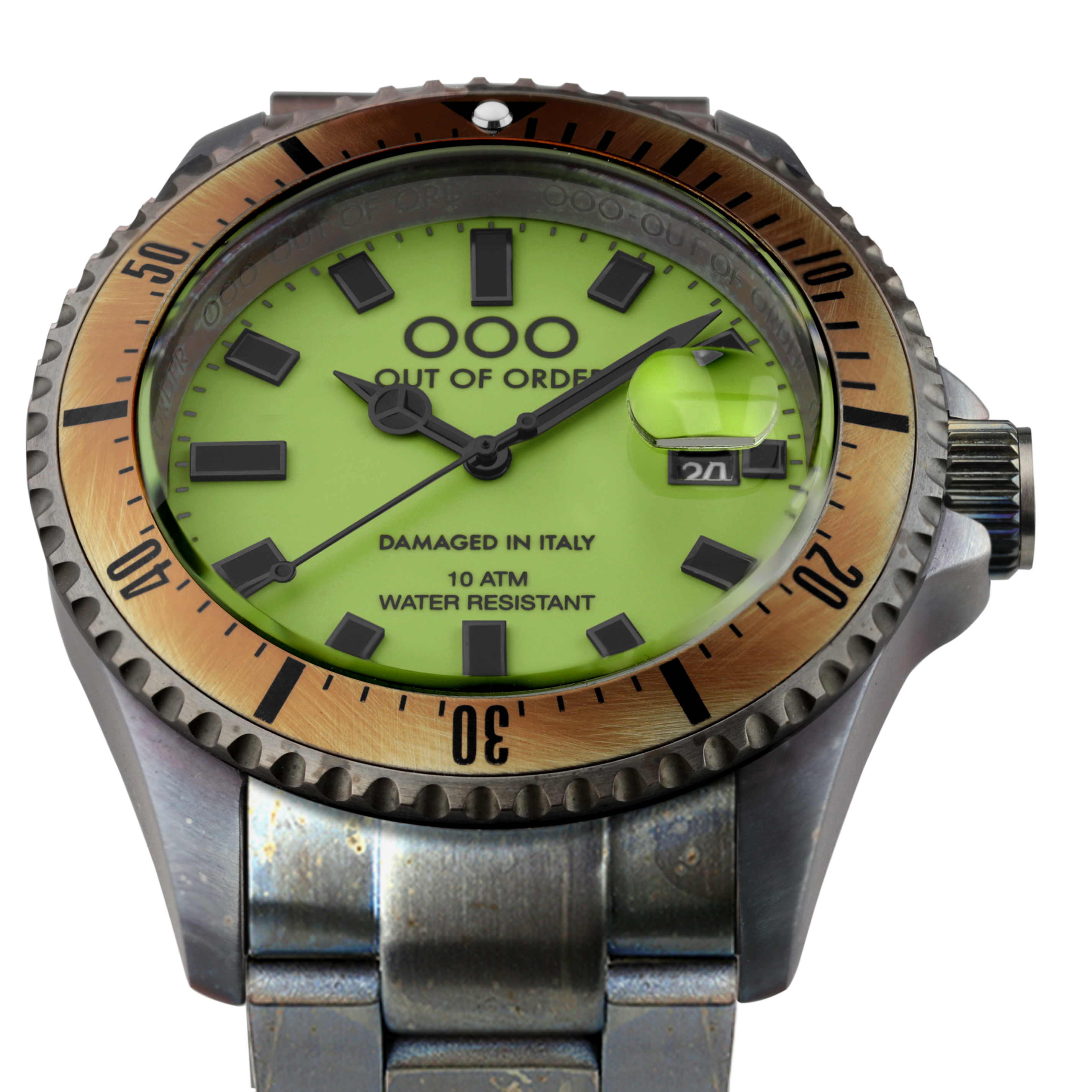 Out Of Order Casanova Kiwi orologio acciaio verde 44 mm