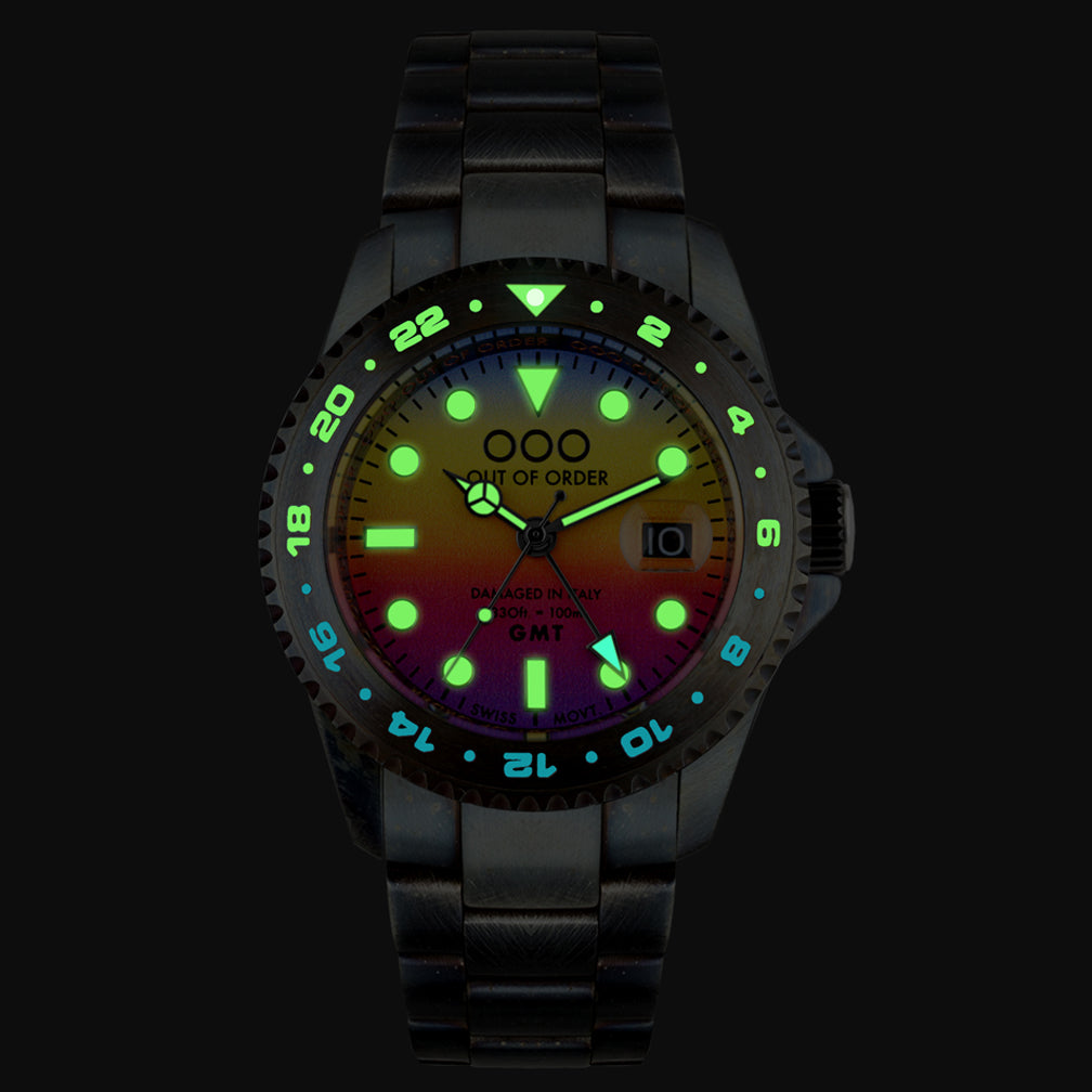 Out Of Order Los Angeles orologio GMT quarzo 44 mm tramonto