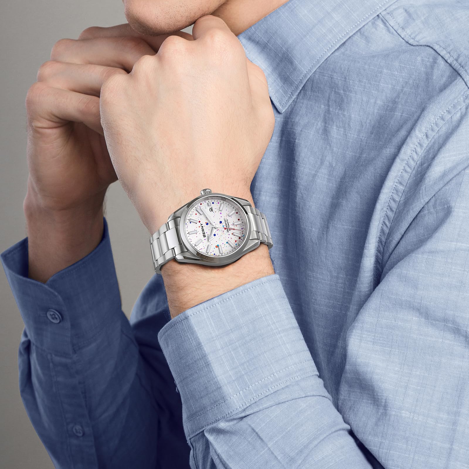 Berny Diver Collection orologio automatico uomo 20 ATM luminoso