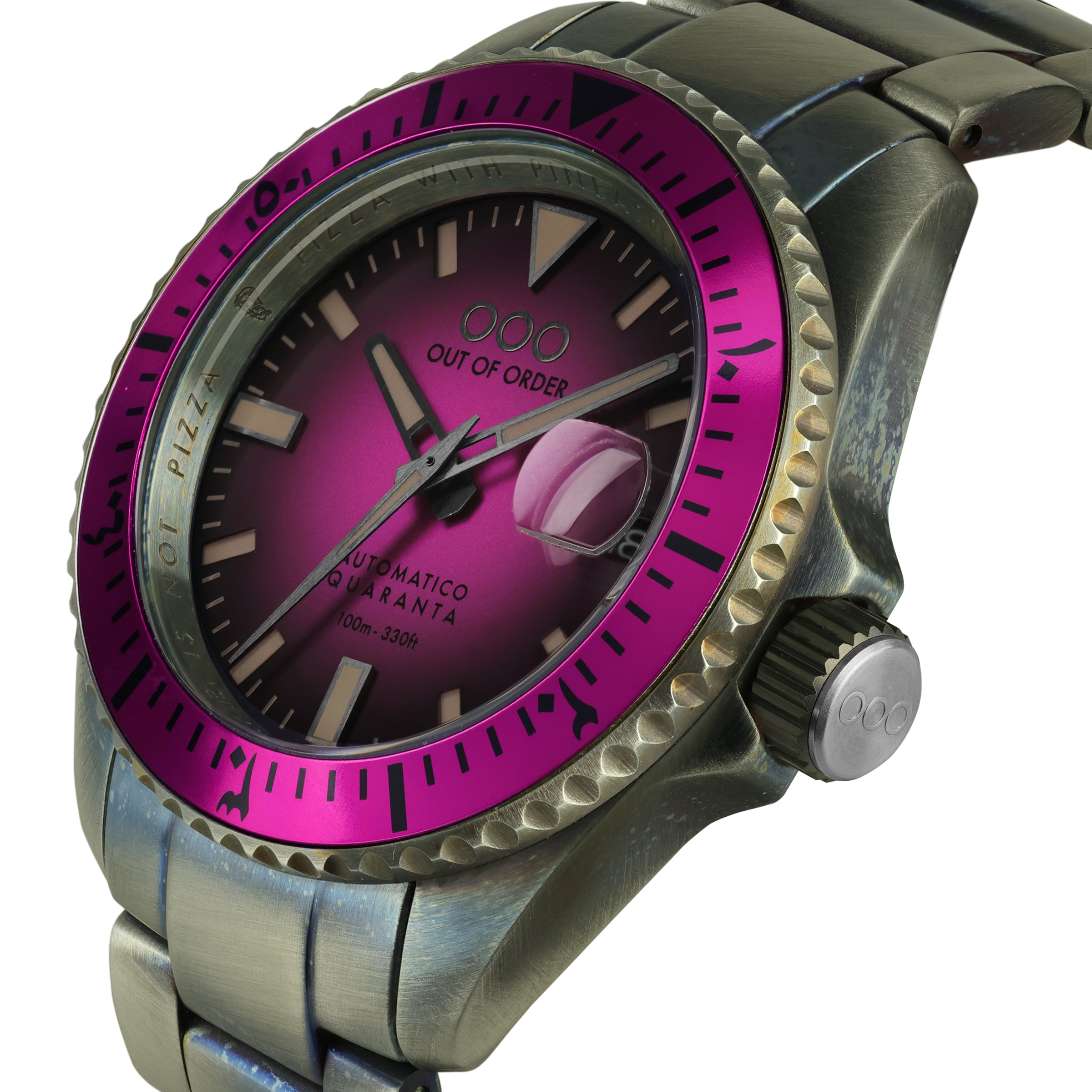 Out Of Order Automatico Quaranta Magenta Ultra Distressed orologio 40 mm