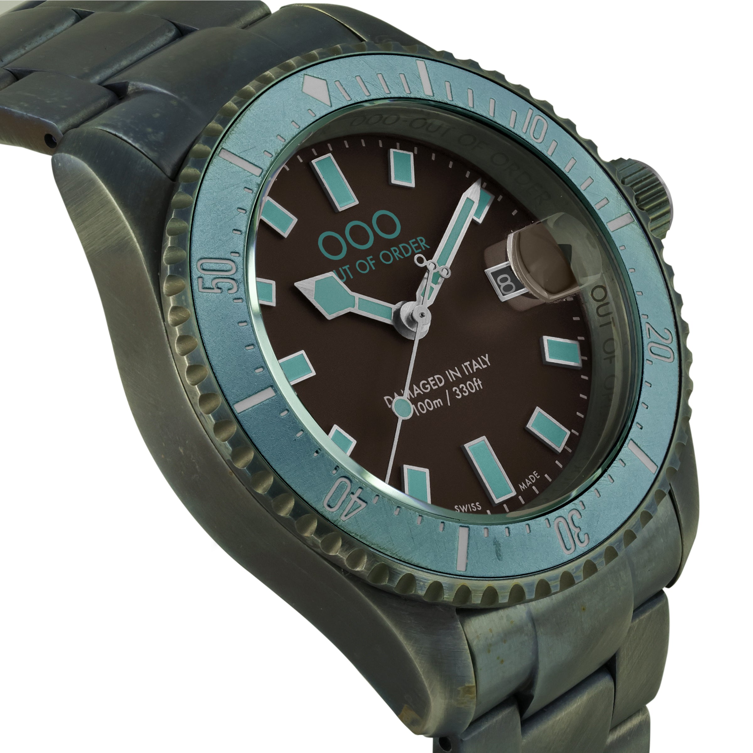 Out Of Order Casanova Orologio Quarzo 44 Mm Turchese Marrone