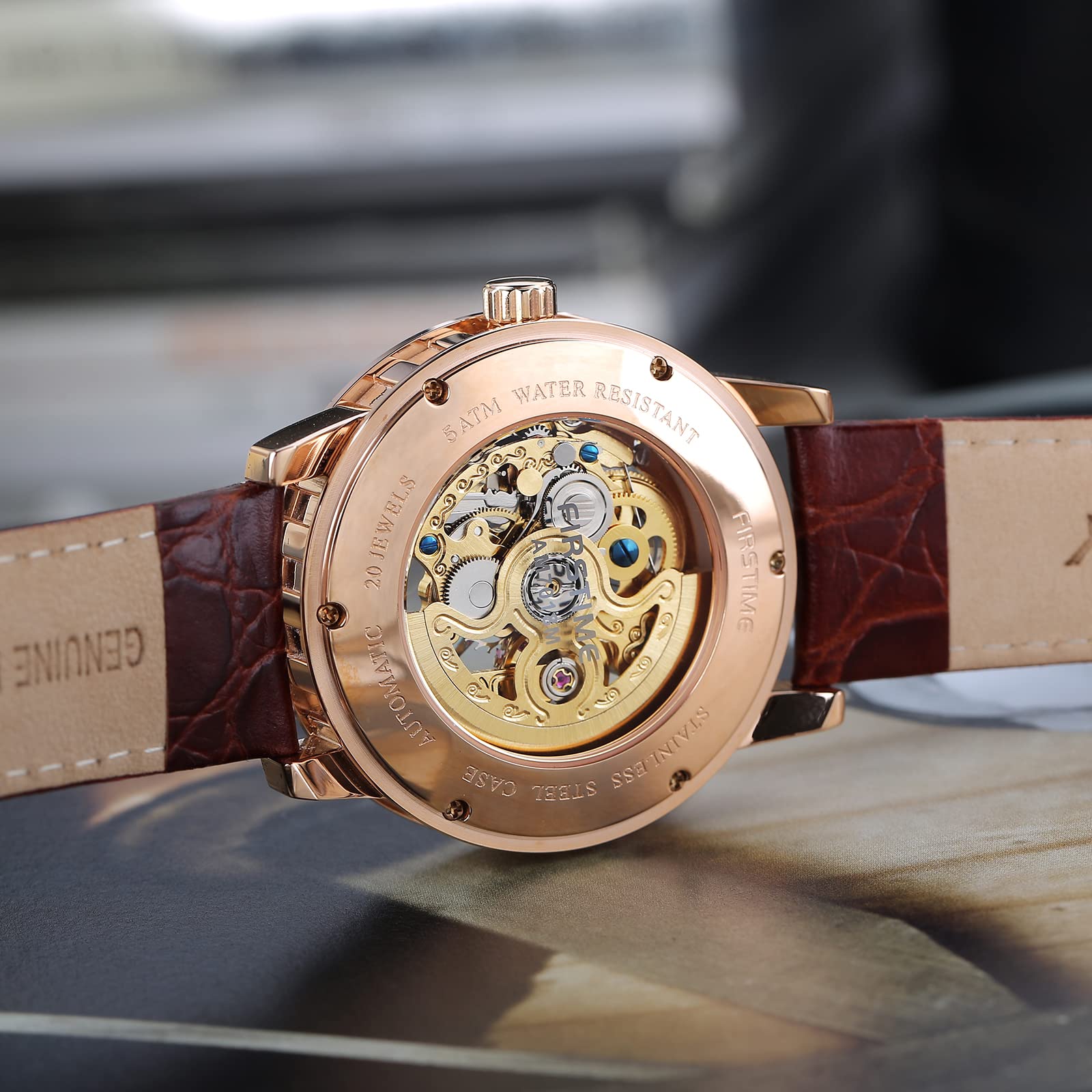 Berny Scheletro Automatico Uomo Oro Rosa 40mm