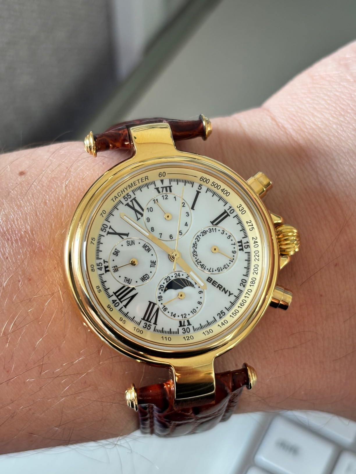 Berny AM053VM Orologio Automatico Uomo Oro Multifunzione