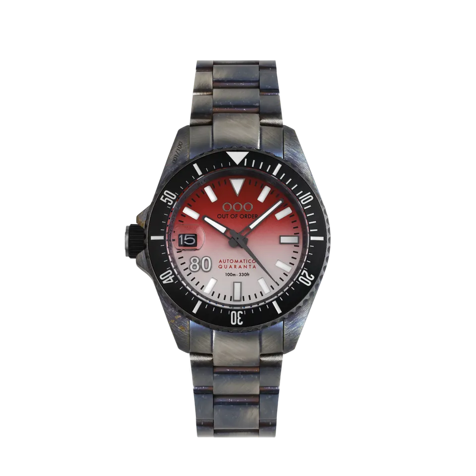 Out Of Order Automatico Quaranta Merah Putih orologio 40 mm rosso