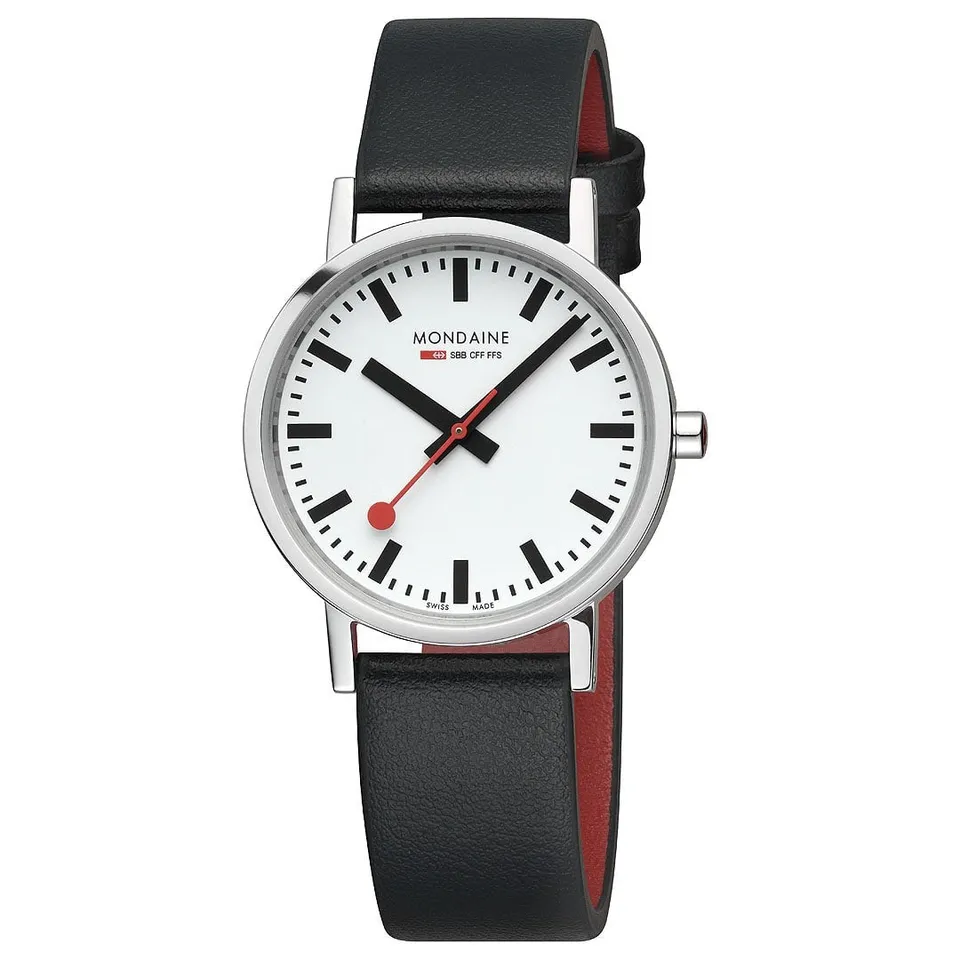 Mondaine Classic Lucido 36mm orologio quarzo nero