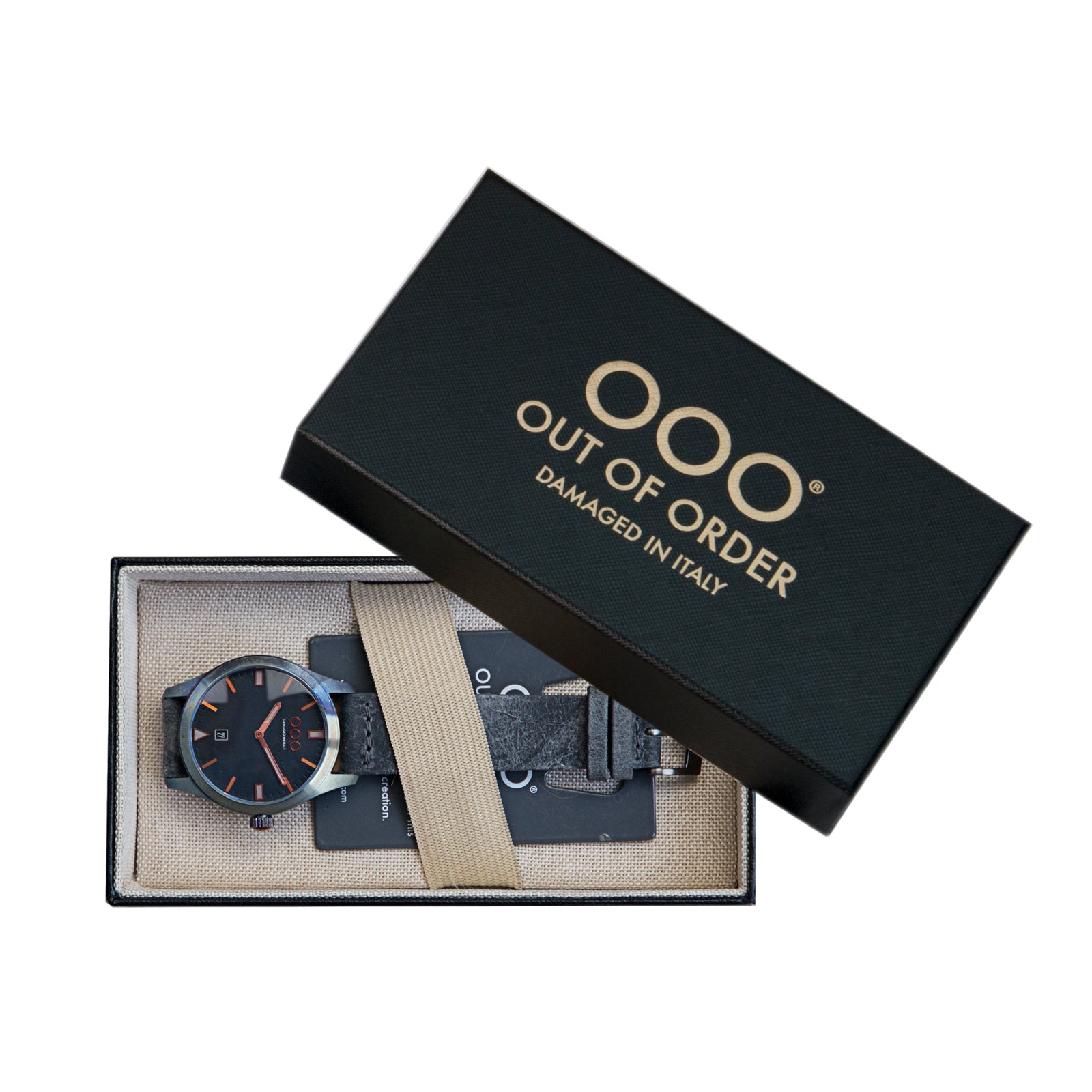 Out Of Order 143 Black orologio quarzo 40 mm pelle nero