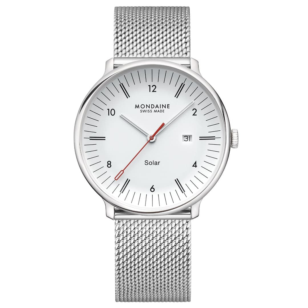 Mondaine Doppio Solar 41mm orologio bianco solare