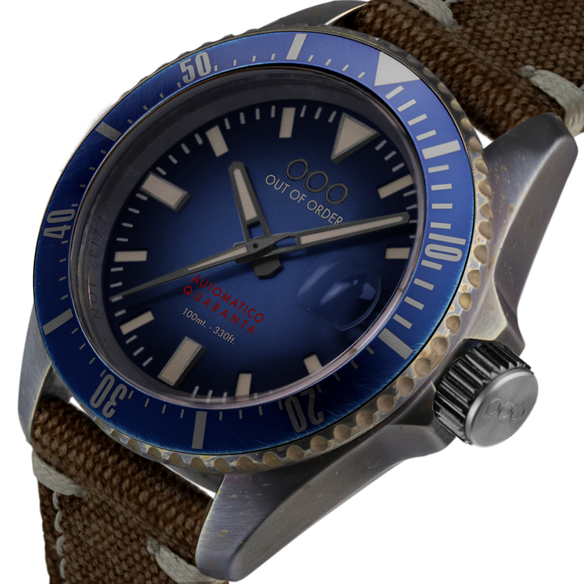 Out Of Order Automatico Quaranta orologio canvas blu 40mm
