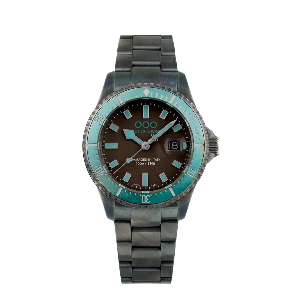 Out Of Order Casanova Orologio Quarzo 44 Mm Turchese Marrone