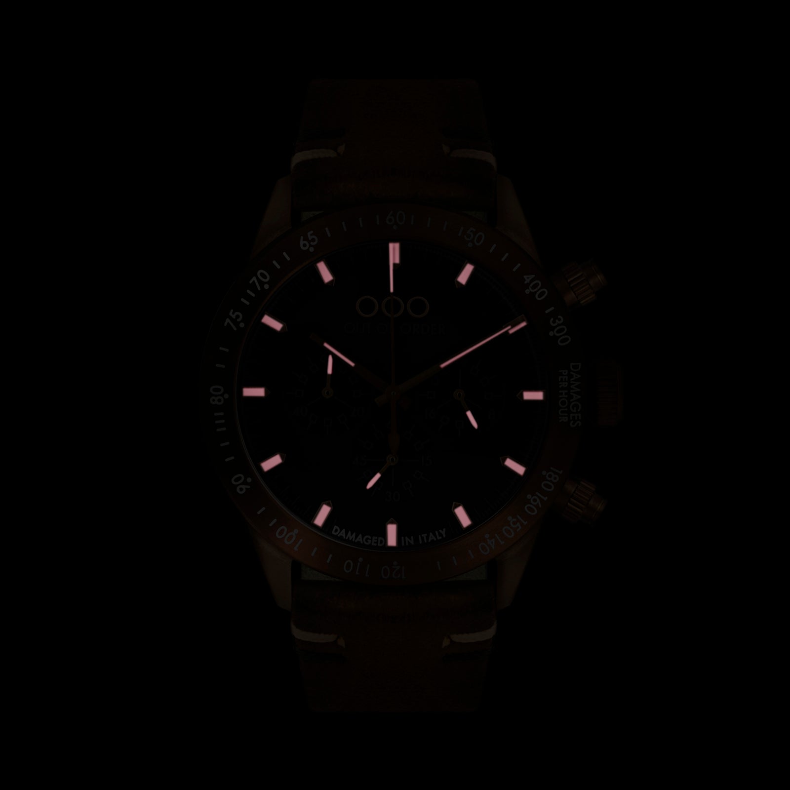 Out Of Order Fumo cronografo 42mm pelle nero vegano