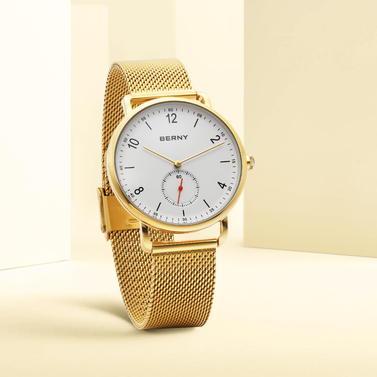 Berny Orologio Unisex Oro Quadrante Bianco Quarzo
