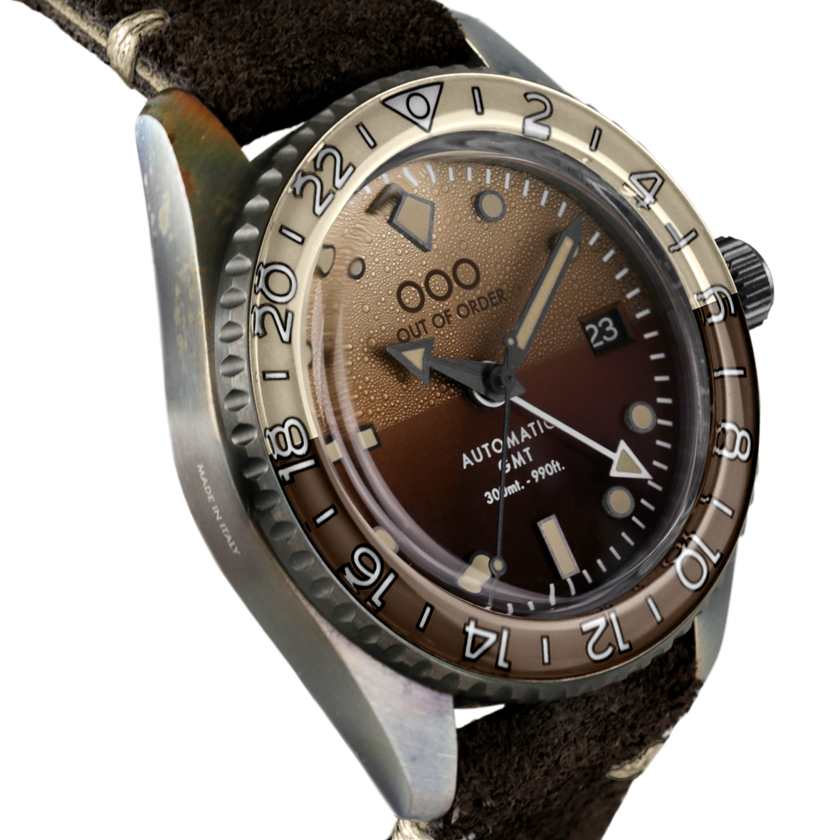 Out Of Order Shaker Irish Coffee orologio GMT 40 mm marrone