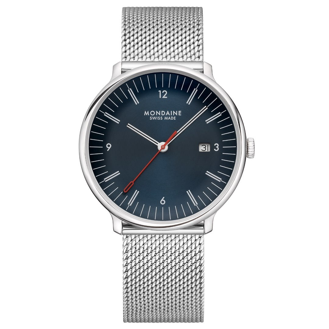 Mondaine Doppio Blu orologio 41 mm 2 cinturini
