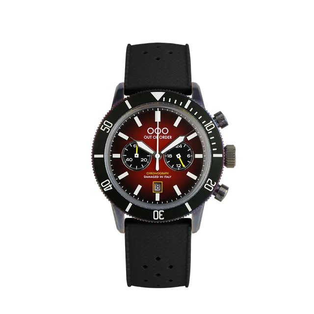 Out Of Order Pilot Red orologio cronografo 43 mm silicone