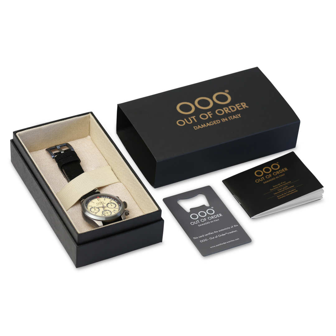 Out of Order Sporty Cream Cronografo orologio crema 40 mm