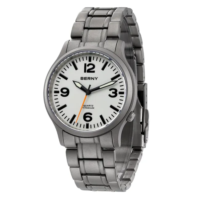 Berny Titanium Orologio Uomo Quarzo Blu Zaffiro 5ATM