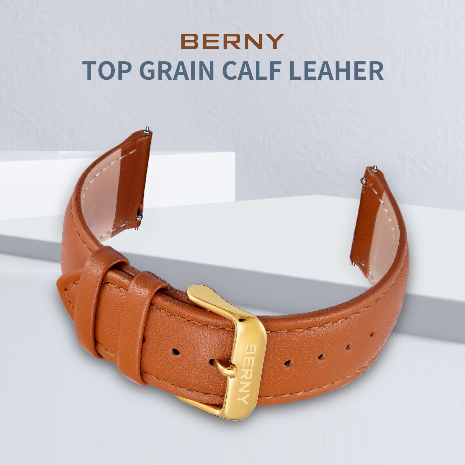 Berny Cinturino orologio pelle marrone 20mm