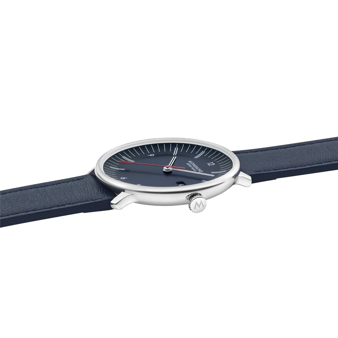 Mondaine Doppio Blu orologio 41 mm 2 cinturini