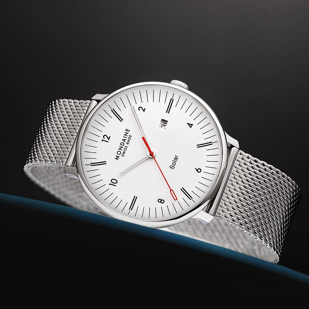 Mondaine Doppio Solar 41mm orologio bianco solare