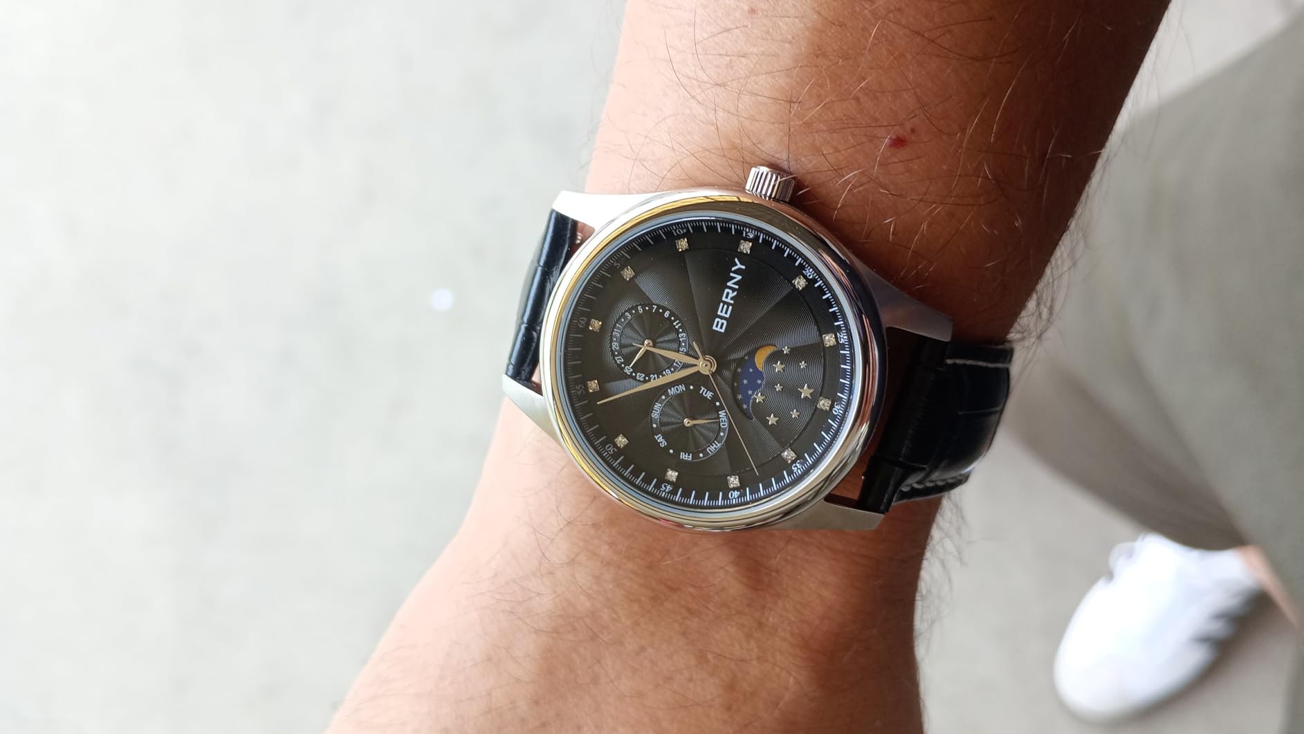 Berny orologio donna multifunzione pelle bianco fasi lunari