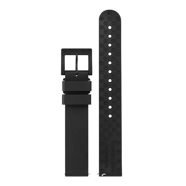 Mondaine Essence cinturino 16 mm nero gomma naturale