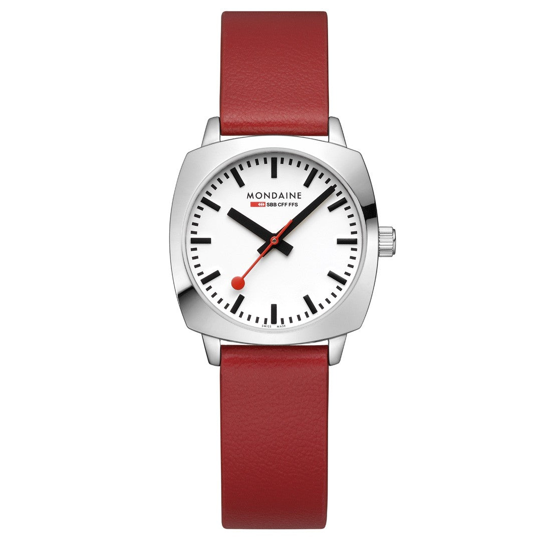Mondaine Petite Cushion orologio rosso 31 mm quarzo