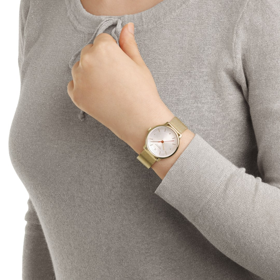 Mondaine Doppio Oro Mesh 33mm orologio donna