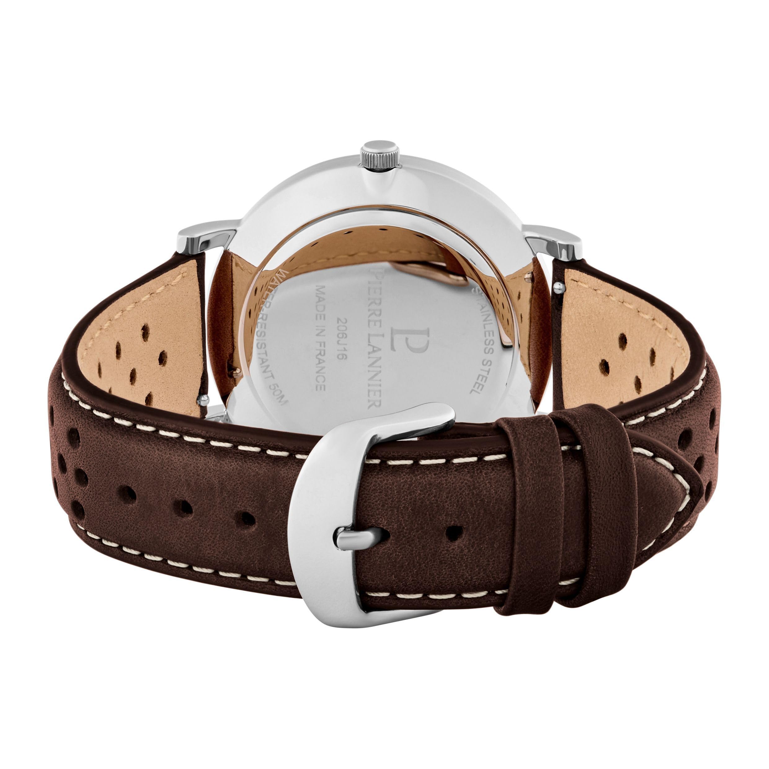 Pierre Lannier Essential Orologio Pelle Blu Quadrante Argento