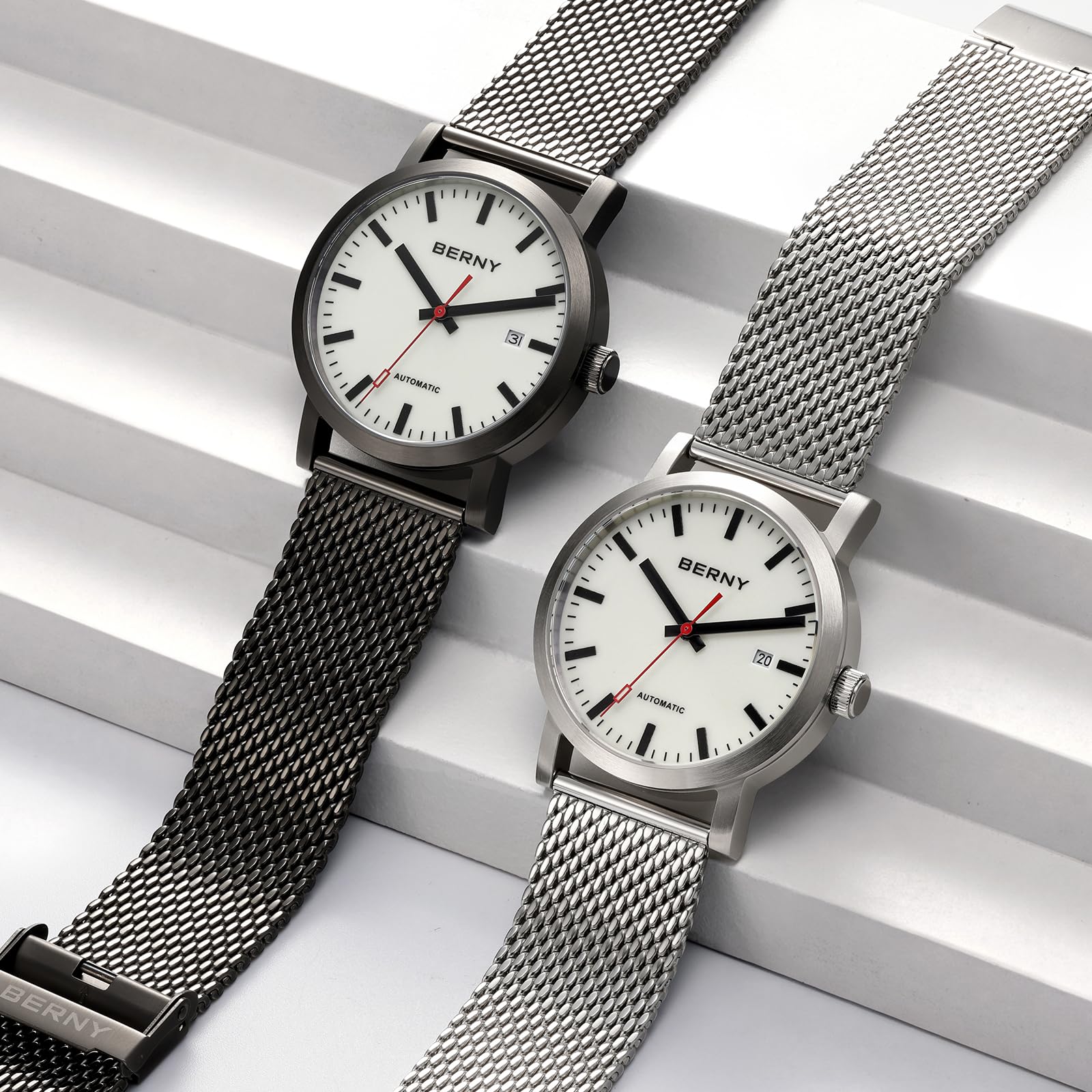 Berny Classic orologio automatico tutto bianco luminoso