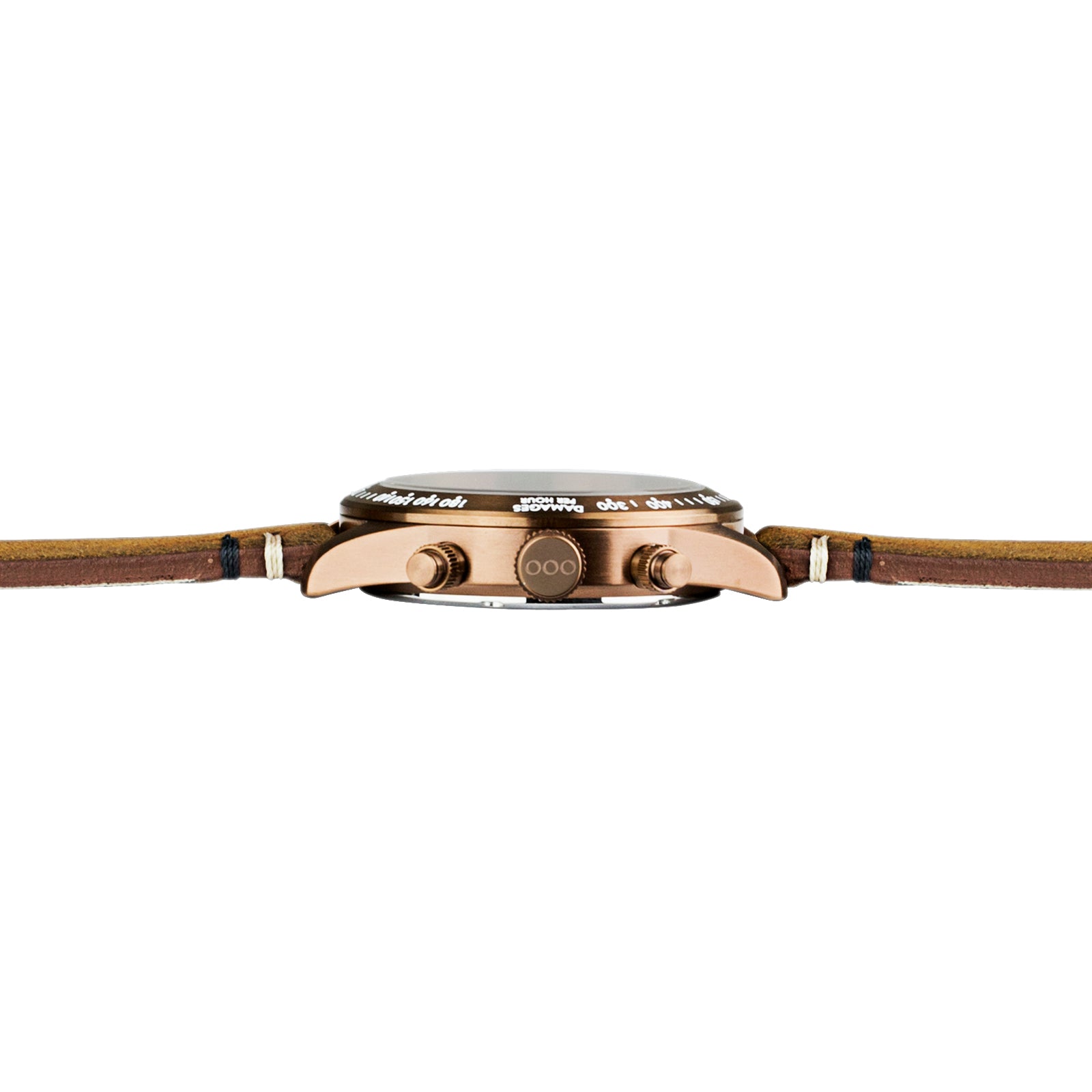 Out Of Order Bronzo Cronografo Quarzo 42mm Nero Pelle