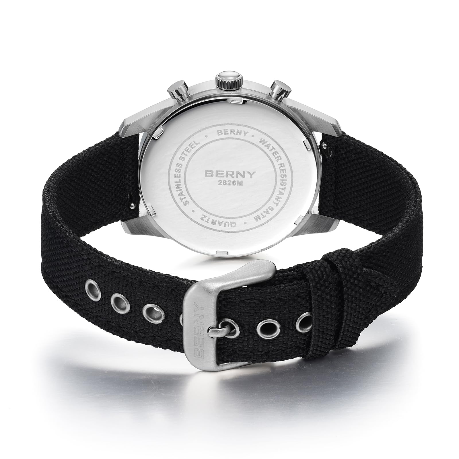 Berny Cronografo Orologio Uomo Bianco-1 50M Impermeabile