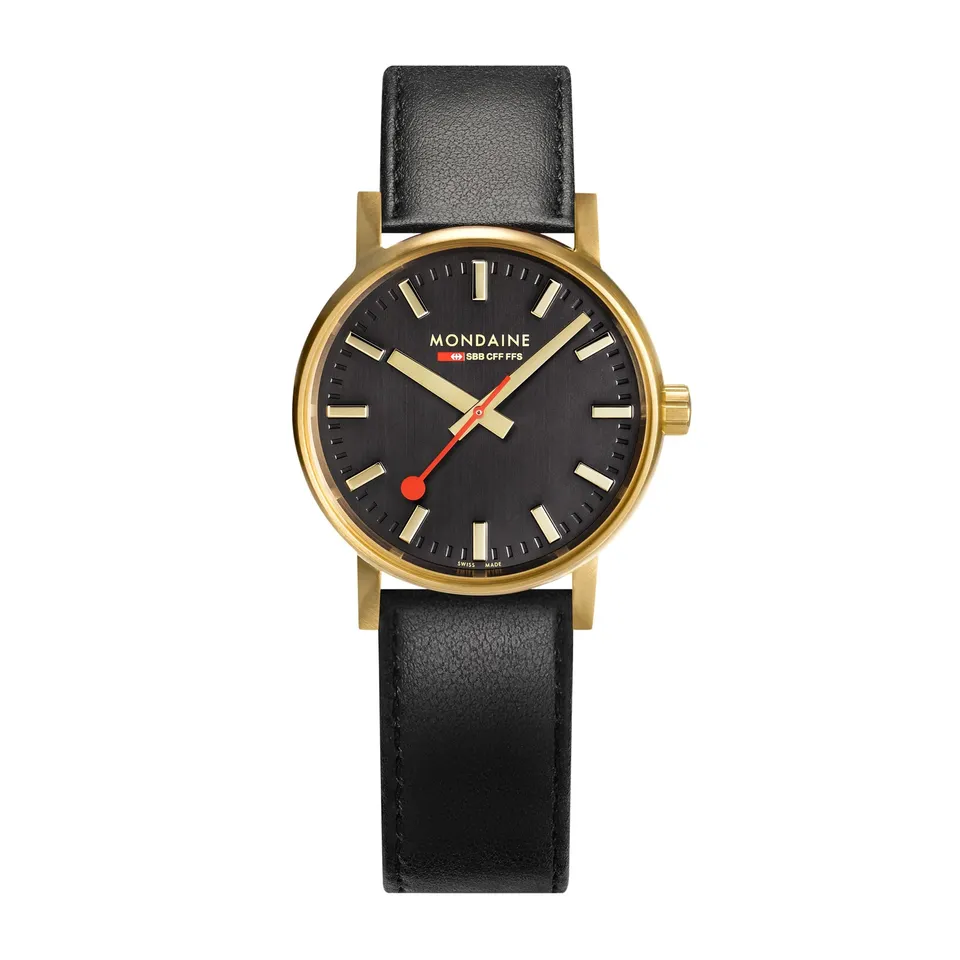 Mondaine evo2 Black Gold orologio pelle 30 mm