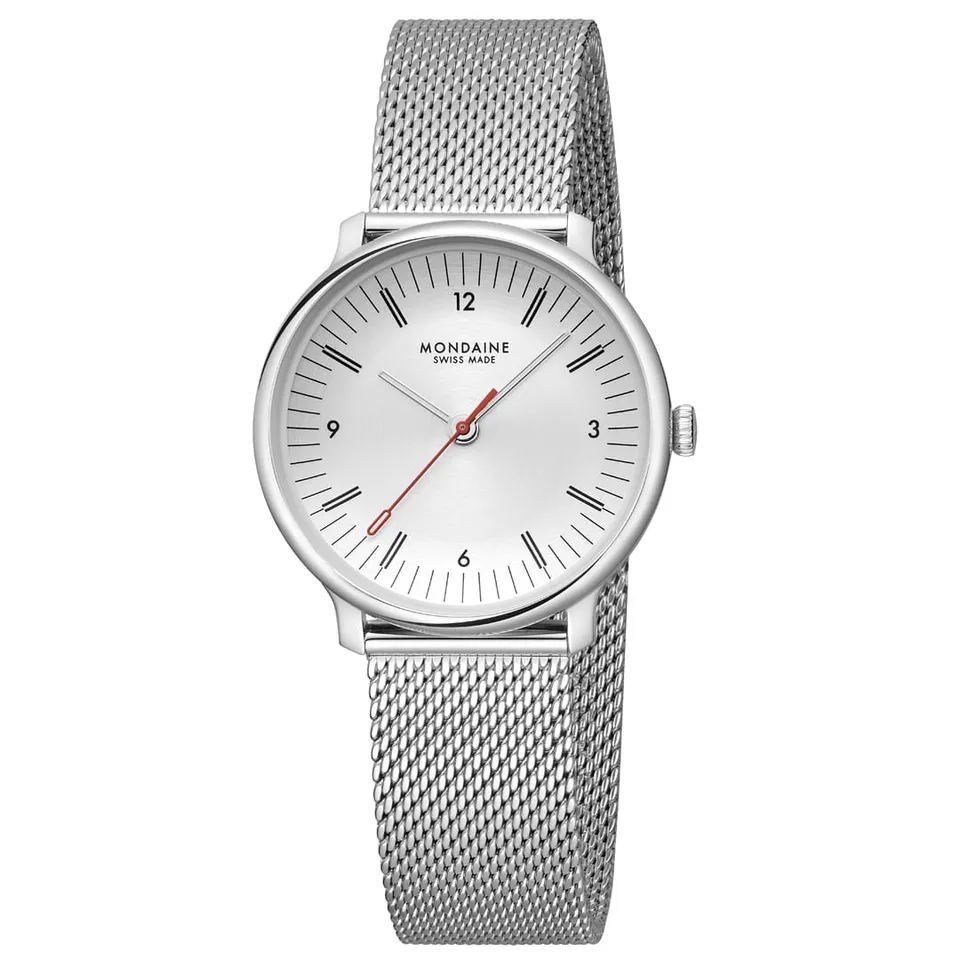 Mondaine Doppio Silver orologio 33mm acciaio