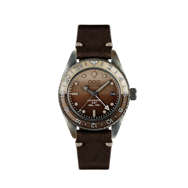 Out Of Order Shaker Irish Coffee orologio GMT 40 mm marrone