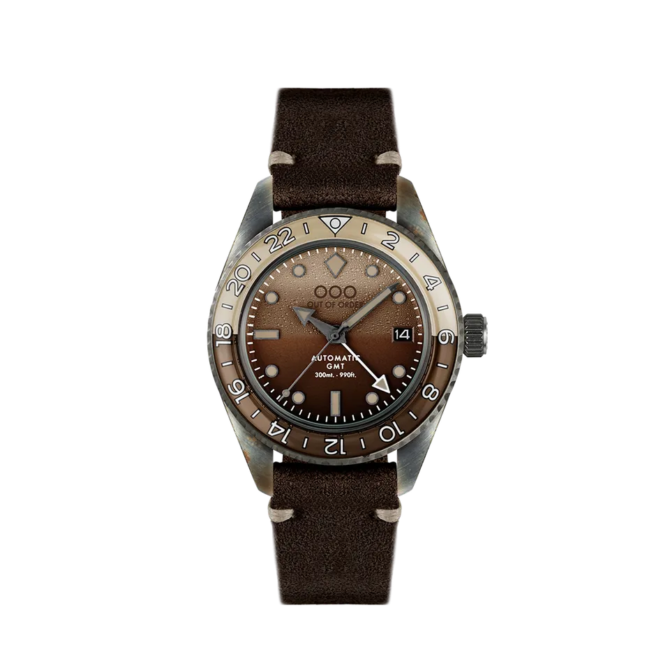 Out Of Order Shaker Irish Coffee orologio GMT 40 mm marrone