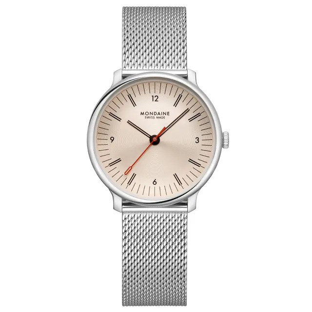 Mondaine Doppio orologio rose gold 33 mm moiré