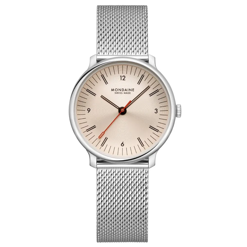 Mondaine Doppio orologio rose gold 33 mm moiré