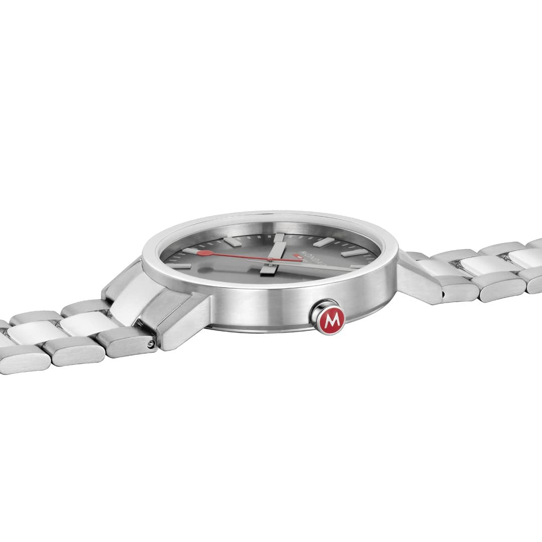 Mondaine Classic Grigio 40mm Orologio Acciaio Quarzo