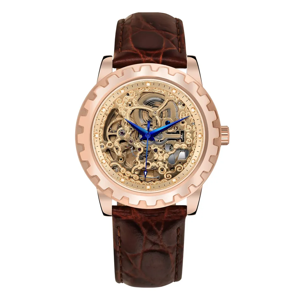 Berny Scheletro Automatico Uomo Oro Rosa 40mm